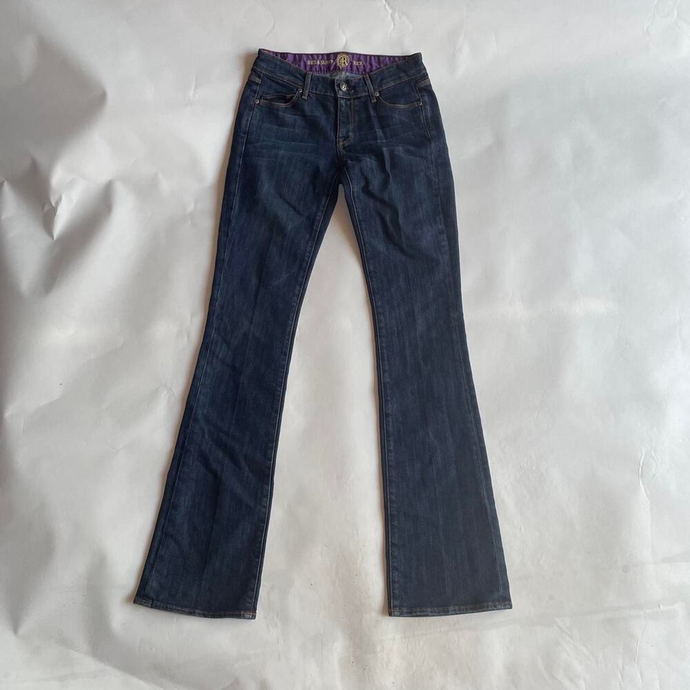 Vintage Rich & Skinny Low Rise Bootcut Raw Denim Jeans Size 25 XS Y2K